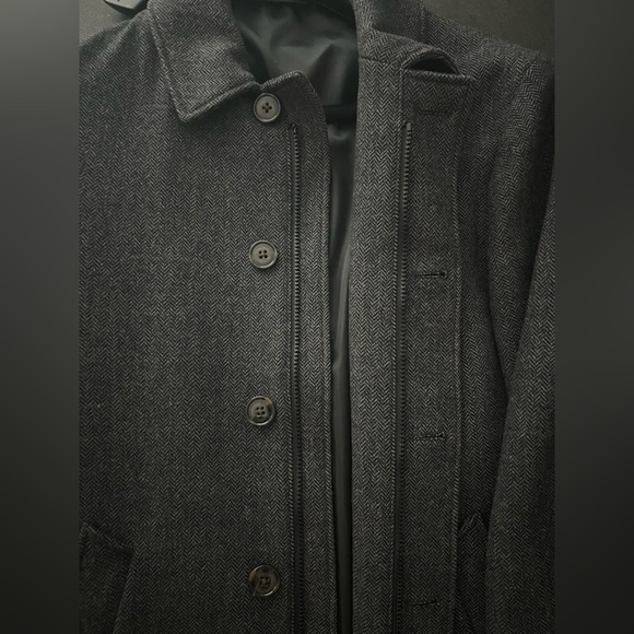 RALPH LAUREN Mens Gray and Black Tweed Overcoat - Size Medium - Picture 3 of 7